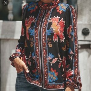 Adorable high neck blouse. Perfect for Fall!